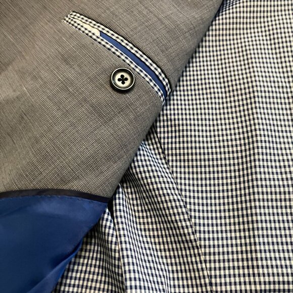 Banana Republic Mens Tailored Fit Two Button Blazer Jacket Size 42R Gray SP EXC - Picture 10 of 12